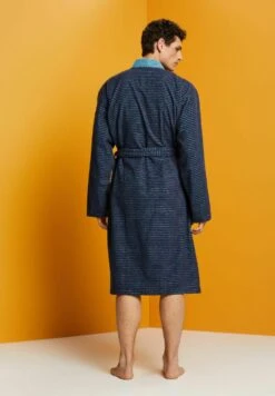 ESPRIT Mit Strukturstreifen - Dressing Gown - Navy Blue -Esprit Sales Store 0223b7bf47a748dcae01b4dfb8f15f7a