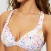 ESPRIT Wattiertes Mit Floralem Print - Bikini Top - Teal Blue