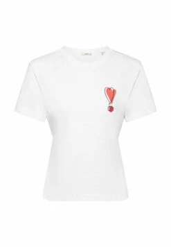 ESPRIT Mit Gesticktem Herzmotiv - Print T-Shirt - White -Esprit Sales Store 03568a68a2b04f5aa5086a39974f2a6c