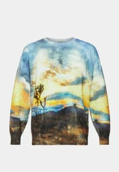 ESPRIT Mit Digitalem Allover-Landschafts Print - Jumper - Dark Blue -Esprit Sales Store 03df65150cf248eba7a95128cfbf0d0f