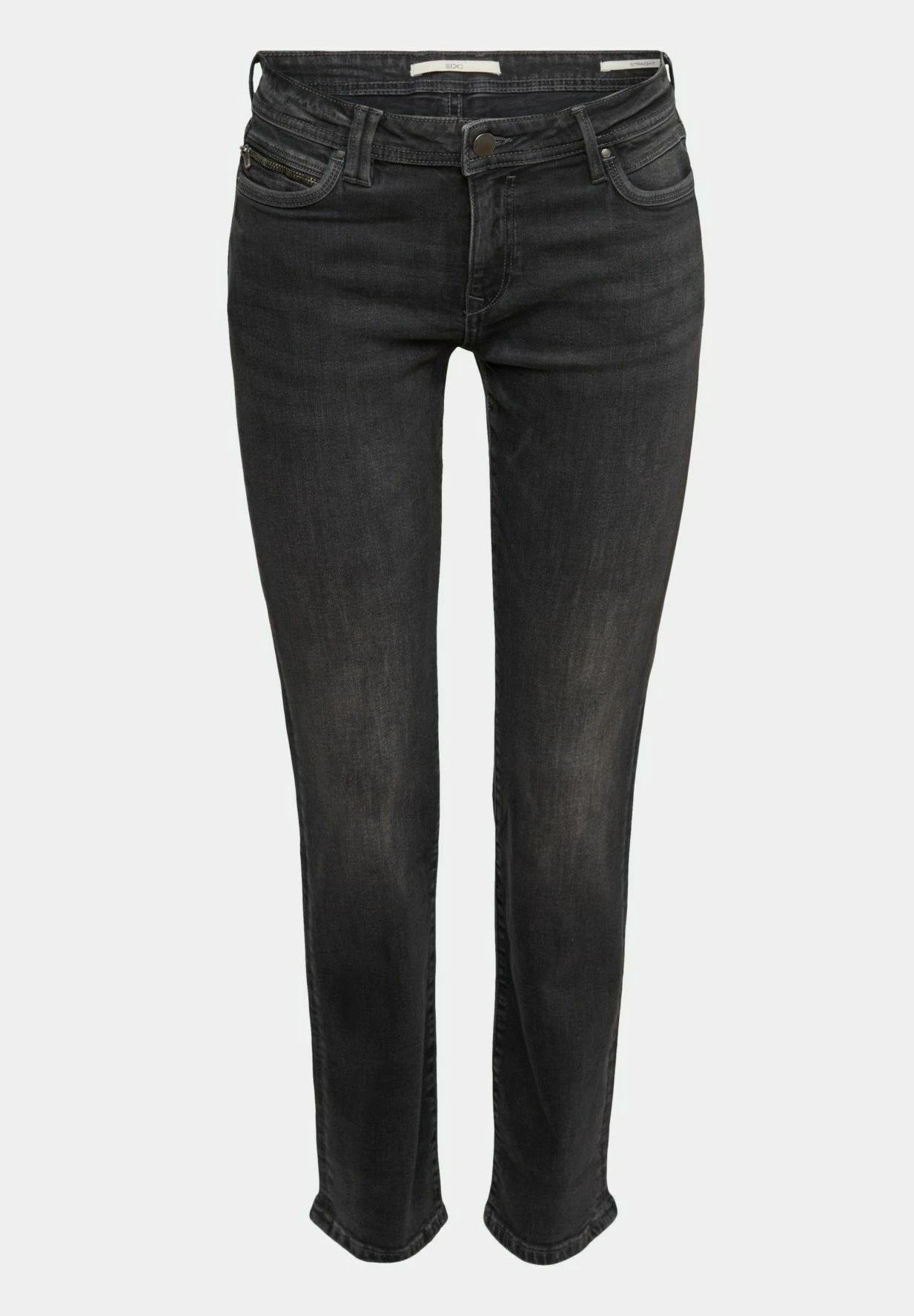 Edc By Esprit Straight Leg Jeans - Black Dark Washed 9 Edc By Esprit Straight Leg Jeans - Black Dark Washed - Image 9