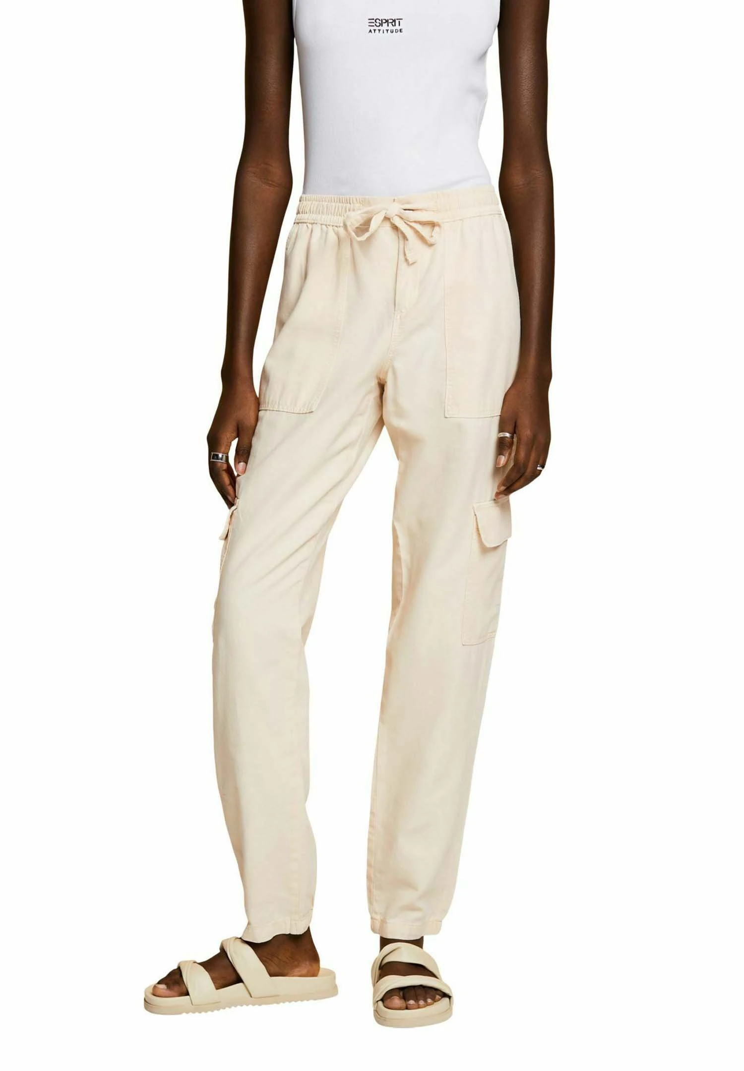 ESPRIT Cargo Trousers - Pastel Pink 1 ESPRIT Cargo Trousers - Pastel Pink