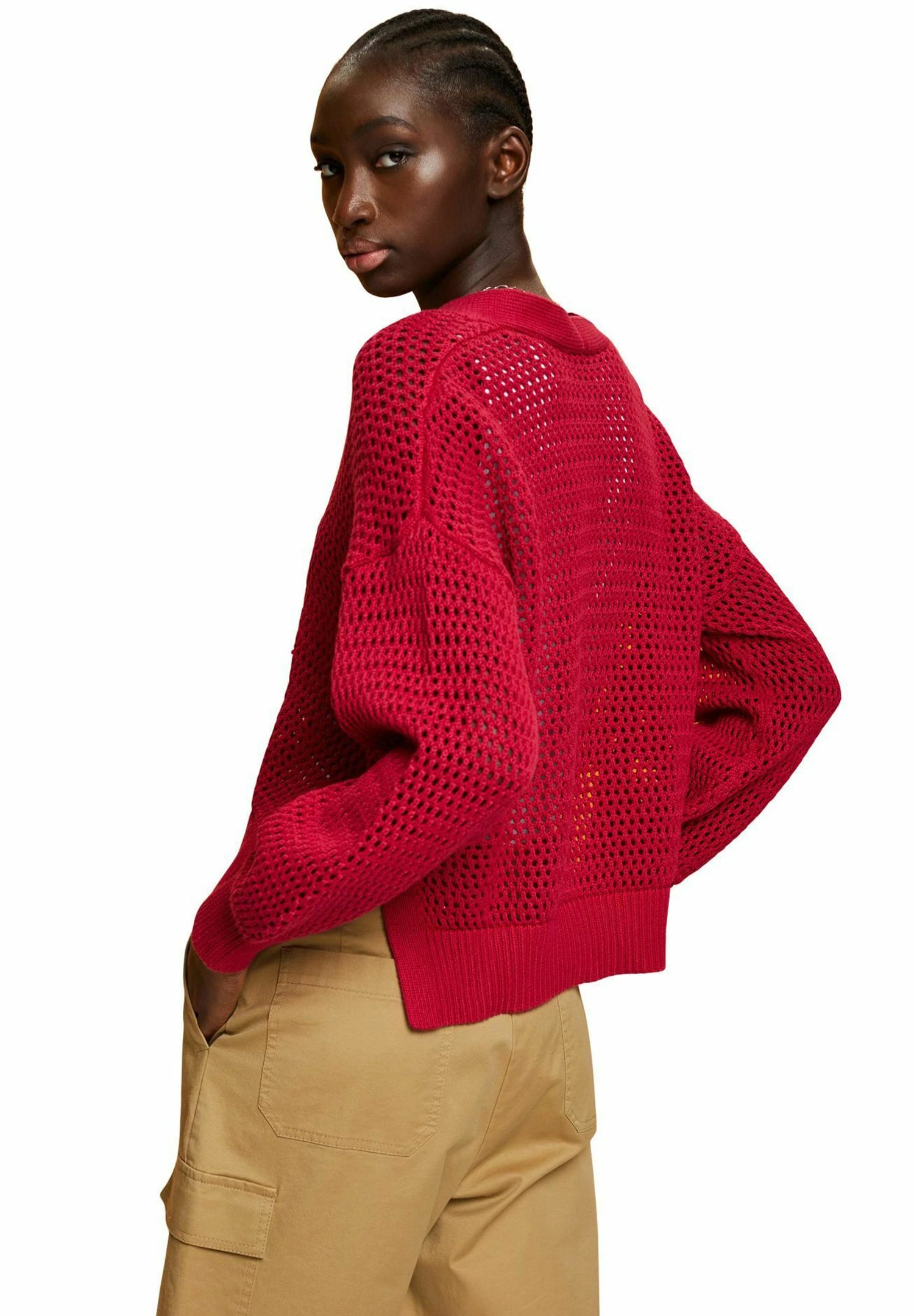 Edc By Esprit V-Ausschnitt - Jumper - Dark Red 2 Edc By Esprit V-Ausschnitt - Jumper - Dark Red - Image 2