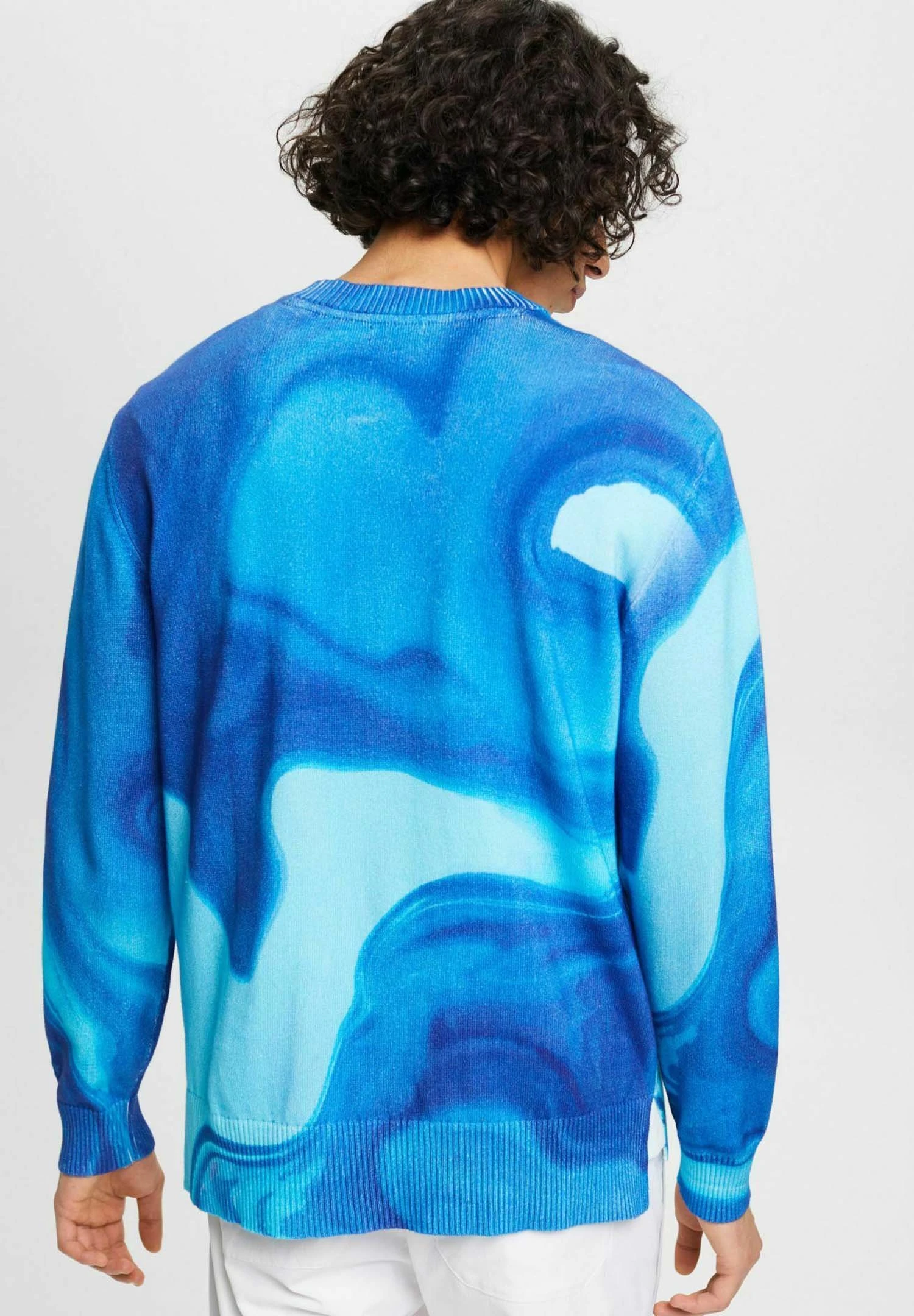 ESPRIT Mit Allover-Muster - Jumper - Blue 3 ESPRIT Mit Allover-Muster - Jumper - Blue - Image 3