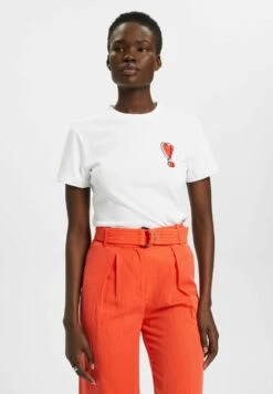 ESPRIT Mit Gesticktem Herzmotiv - Print T-Shirt - White