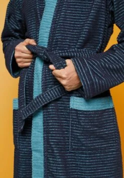 ESPRIT Mit Strukturstreifen - Dressing Gown - Navy Blue -Esprit Sales Store 166afb322ae645a4811fb75d4acce69a