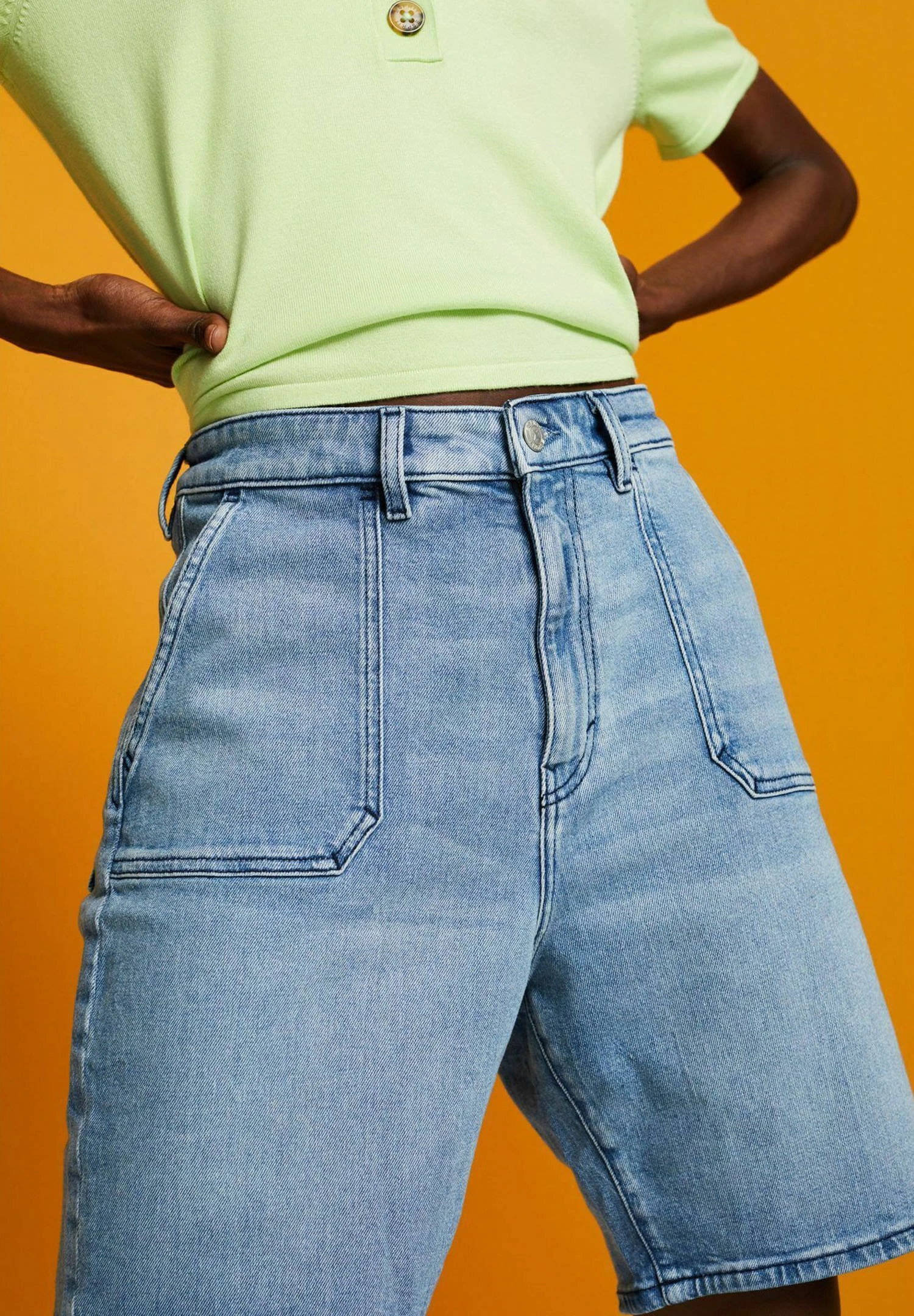 ESPRIT Denim Shorts - Blue Light Washed 7 ESPRIT Denim Shorts - Blue Light Washed - Image 7