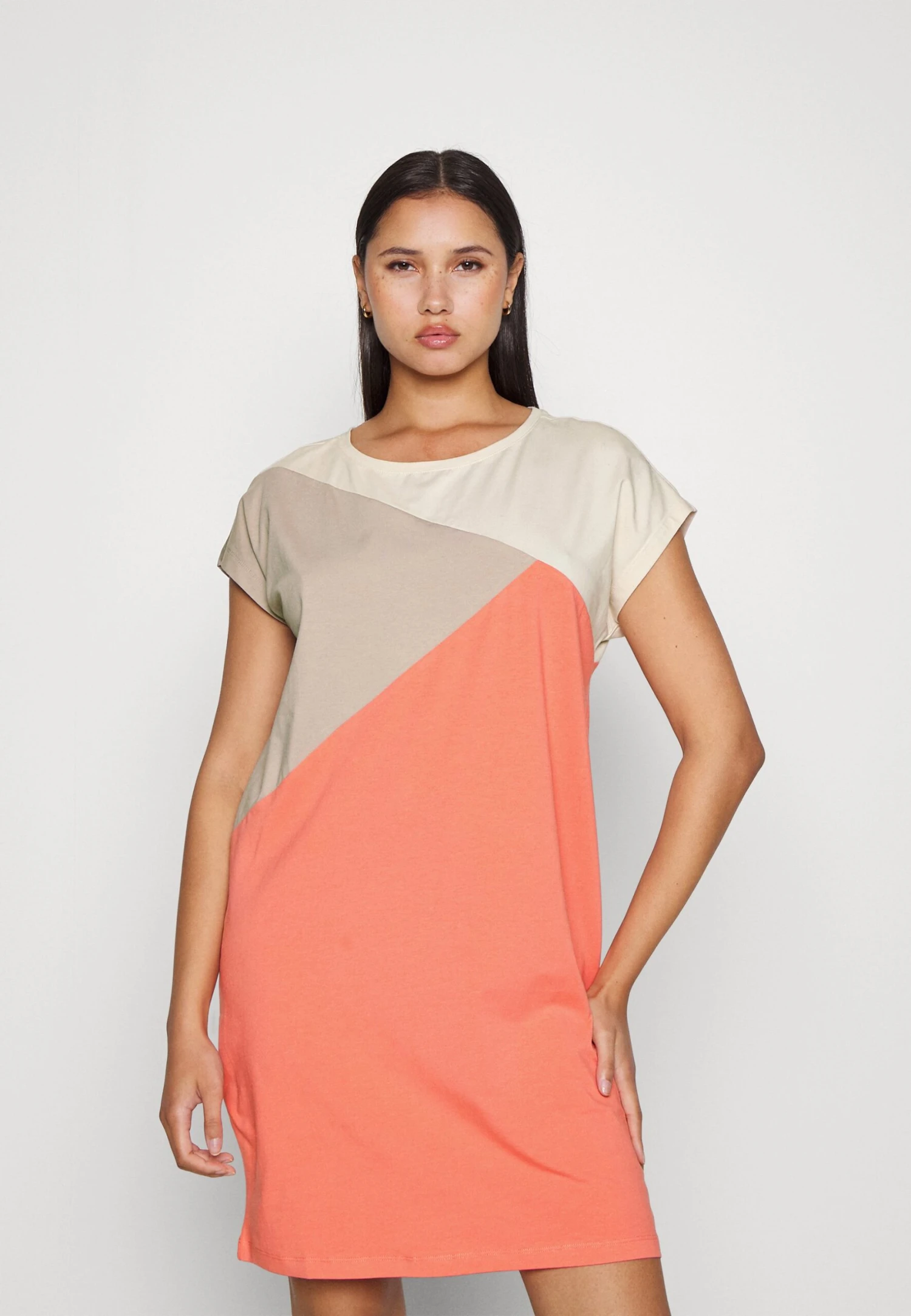 ESPRIT Colour Block Sus Ns Ss - Nightie - Coral 1 ESPRIT Colour Block Sus Ns Ss - Nightie - Coral