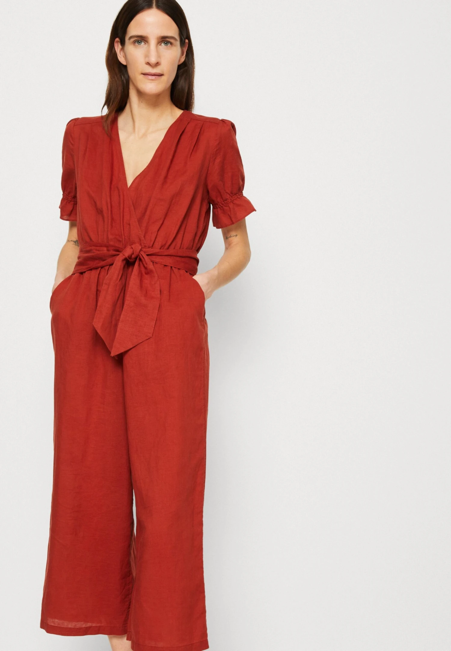 ESPRIT Belted Overall - Jumpsuit - Terracotta 4 ESPRIT Belted Overall - Jumpsuit - Terracotta - Image 4