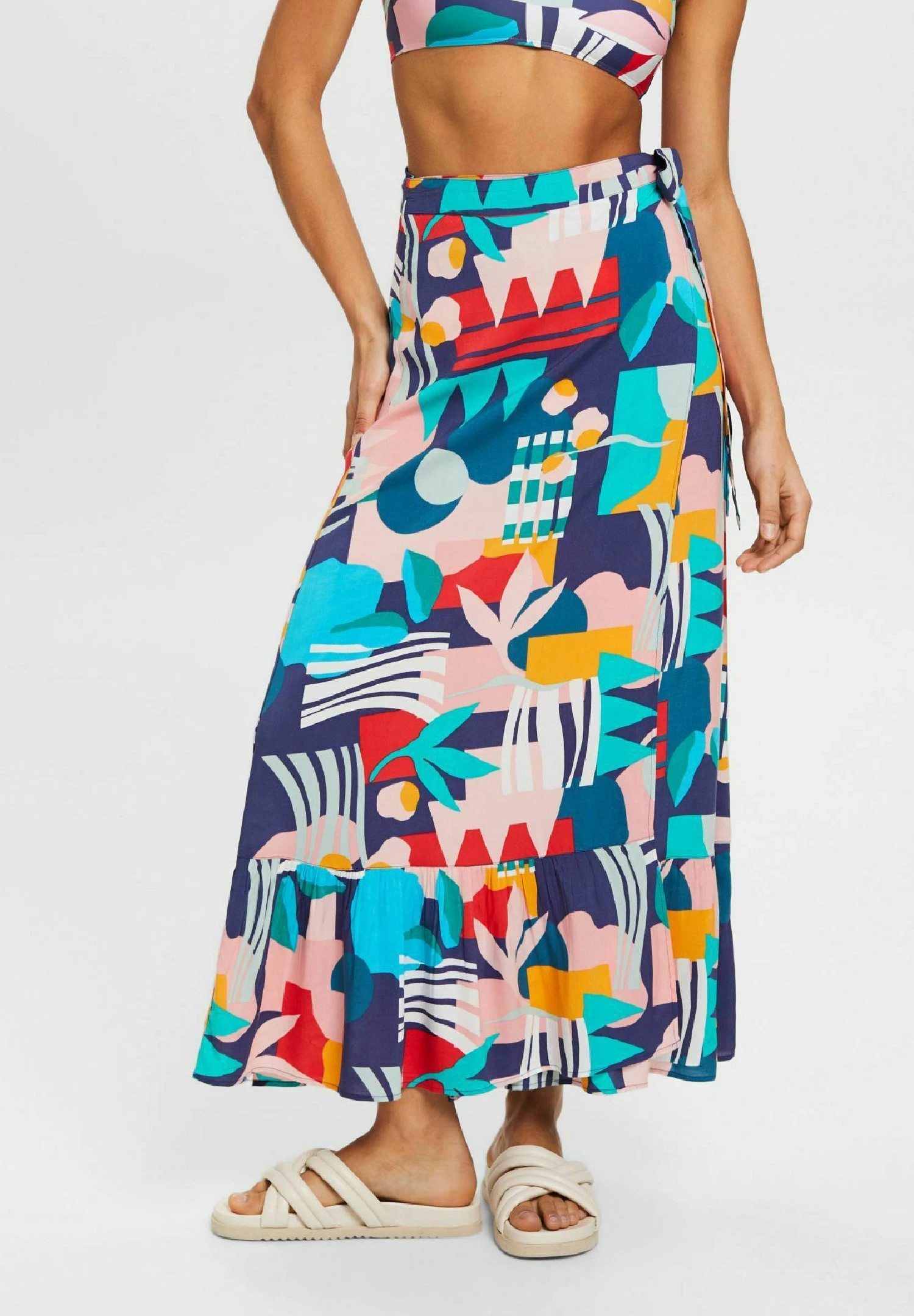 ESPRIT Wickel Mit Print - Wrap Skirt - Ink 1 ESPRIT Wickel Mit Print - Wrap Skirt - Ink