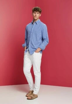 Edc By Esprit Button Down Mit Vichy Muster - Shirt - Ink -Esprit Sales Store 2dc3b78b30e04d3a9764ac426f667180