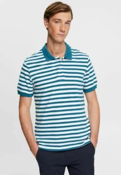 ESPRIT Gestreiftes - Polo Shirt - Petrol Blue