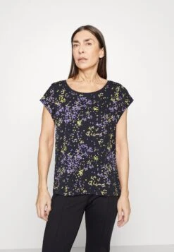 Edc By Esprit F Sus Aop Slub - Print T-Shirt - Navy