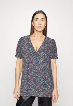 Edc By Esprit Short Sleeve Blouse - Print T-Shirt - Black