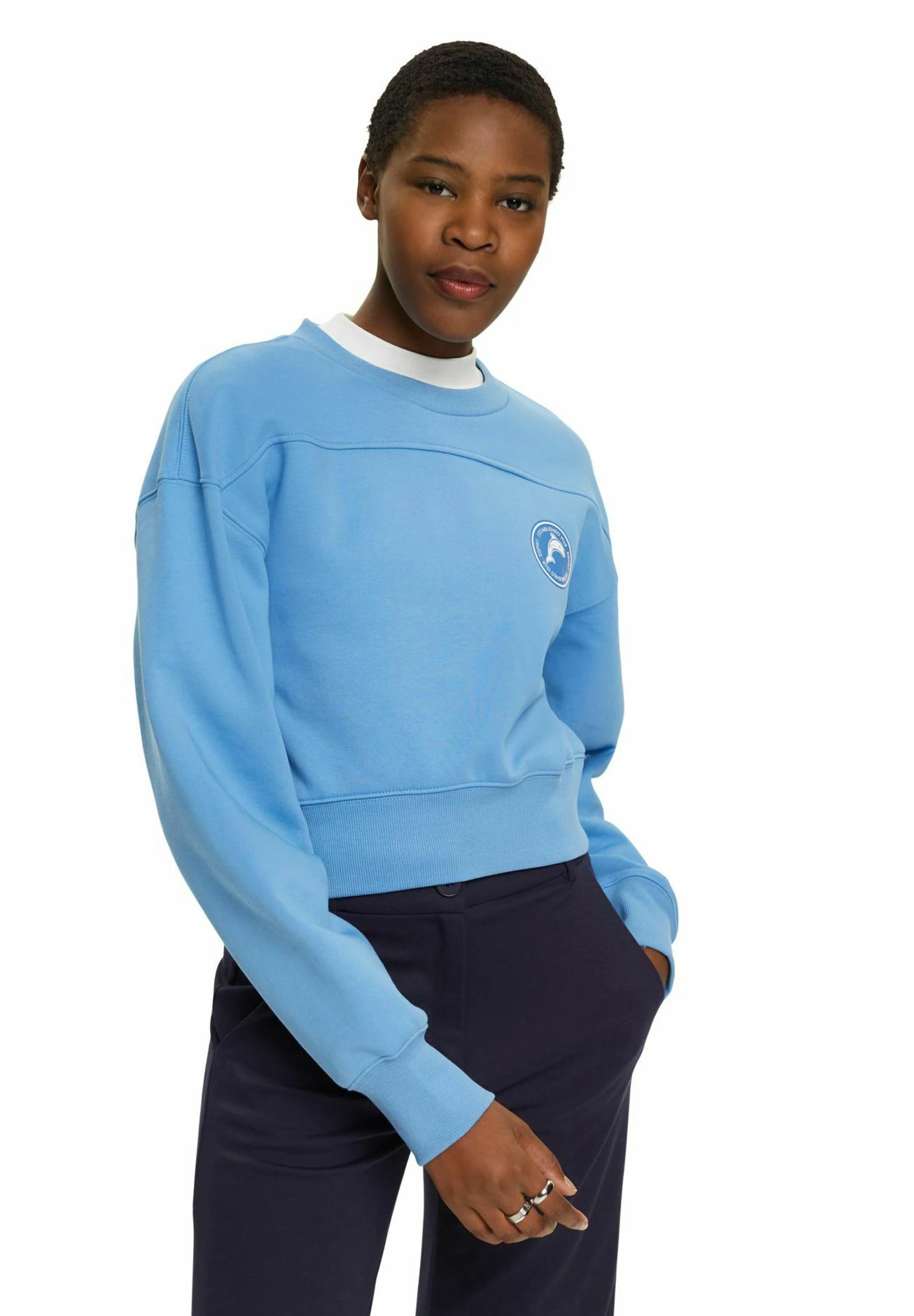ESPRIT Cropped - Sweatshirt - Light Blue Lavender 7 ESPRIT Cropped - Sweatshirt - Light Blue Lavender - Image 7