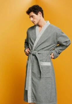 ESPRIT Mit Strukturstreifen - Dressing Gown - Anthracite -Esprit Sales Store 3a6d89d2ae854c3282b477d6fb06549b