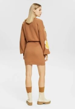 ESPRIT Mit Floralem Jacquard-Muster - Mini Skirt - Toffee -Esprit Sales Store 42094b84ffd54604ba5ebcd4d34e5774