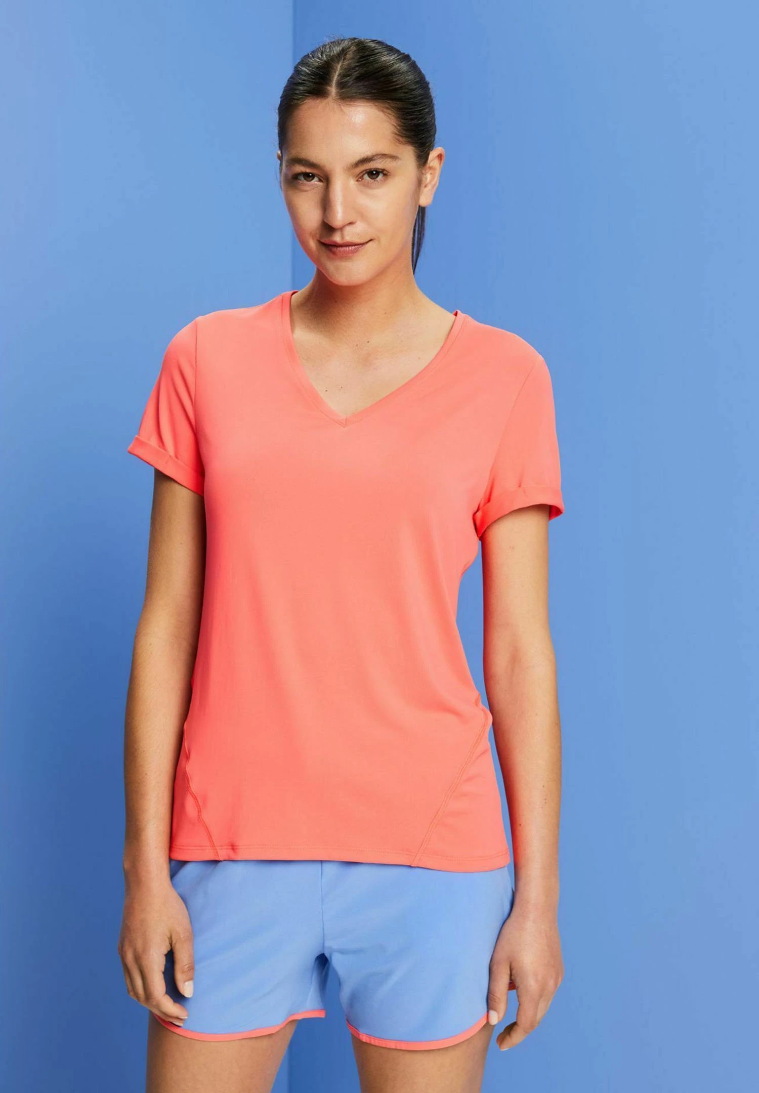 Basic T-Shirt - Coral 4 Basic T-Shirt - Coral - Image 4