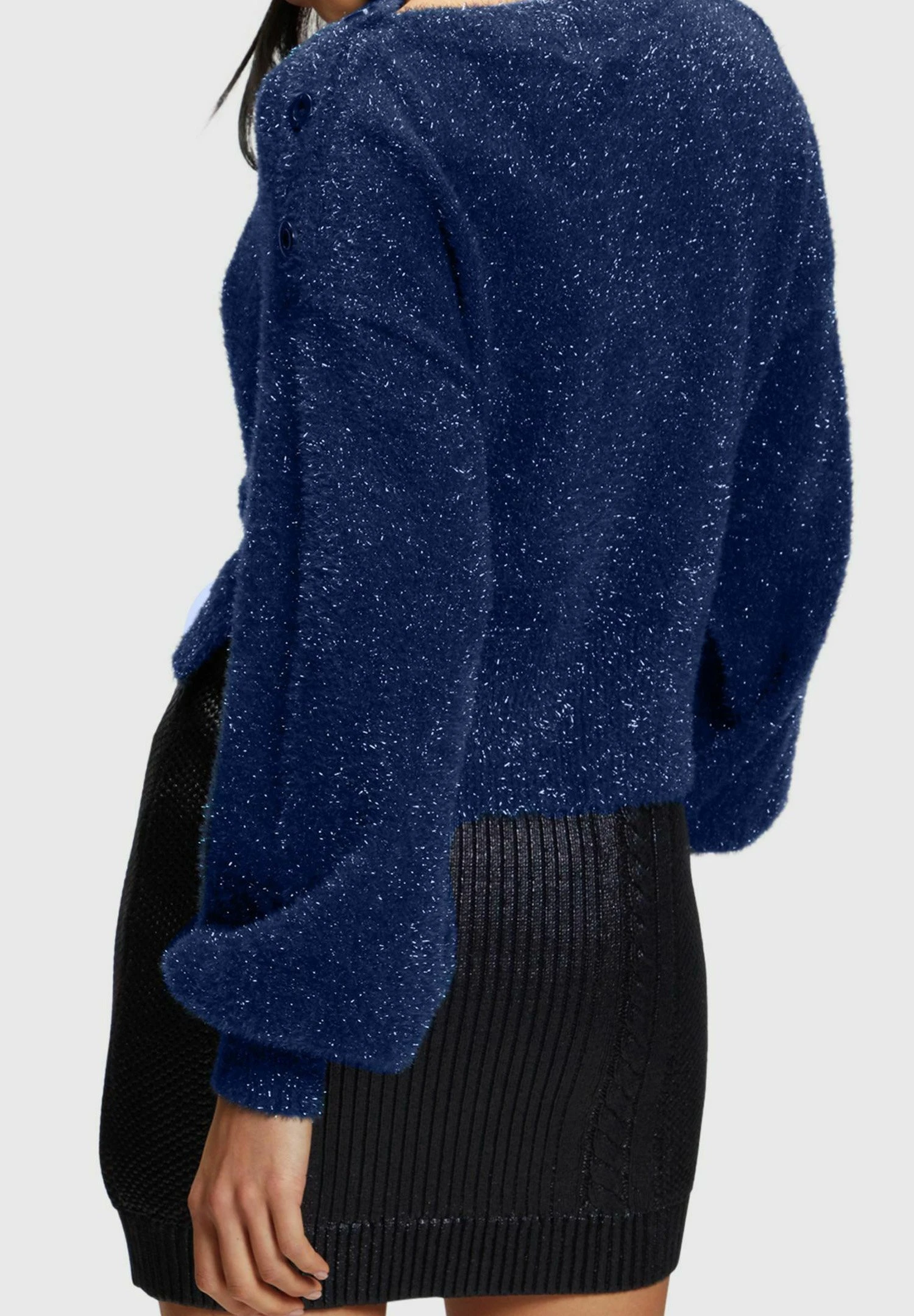 ESPRIT Flauschiger Metallic - Jumper - Navy 2 ESPRIT Flauschiger Metallic - Jumper - Navy - Image 2