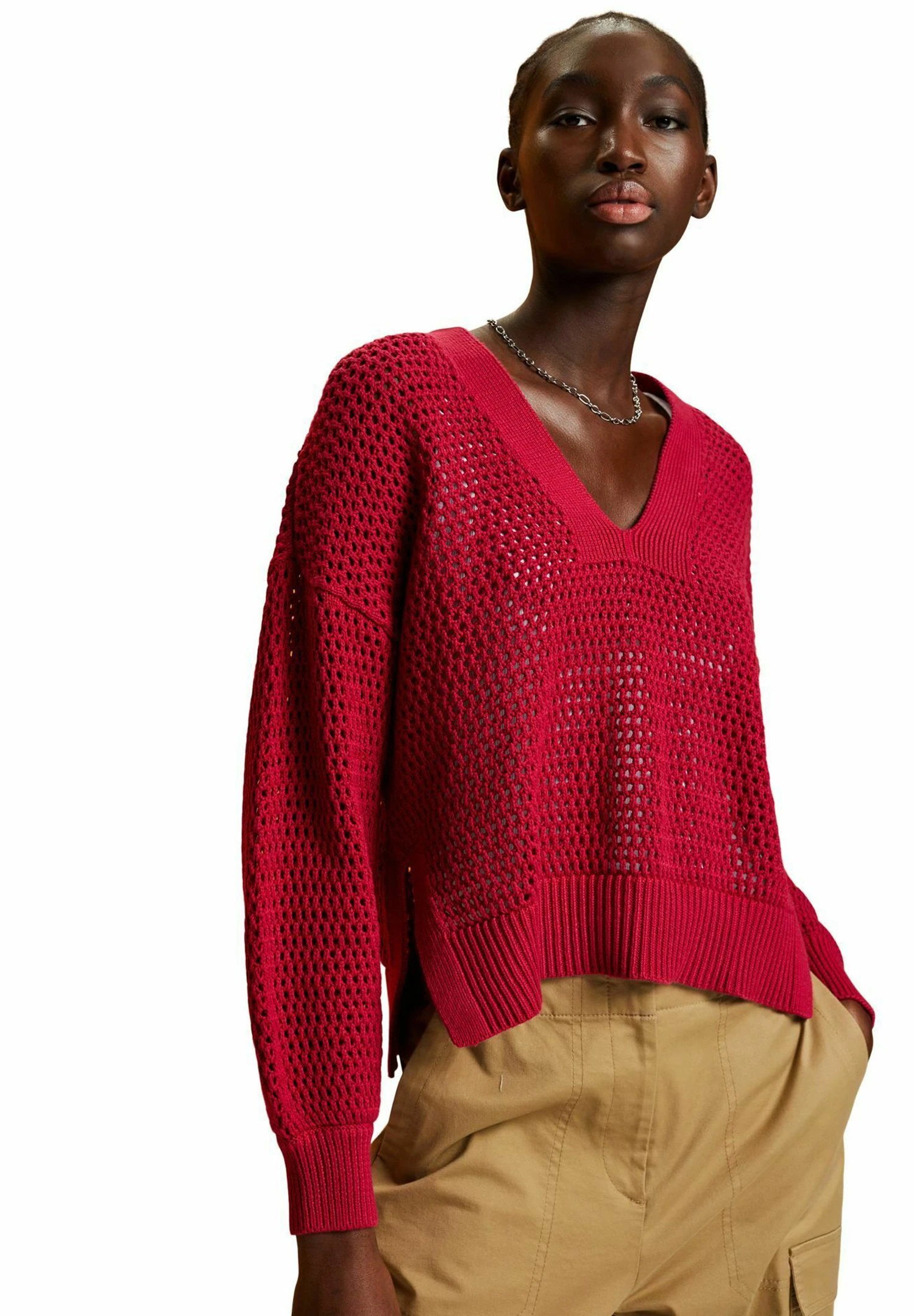 Edc By Esprit V-Ausschnitt - Jumper - Dark Red 1 Edc By Esprit V-Ausschnitt - Jumper - Dark Red