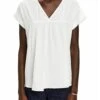 ESPRIT Kurzarm Mit V-Ausschnitt - Blouse - Off White
