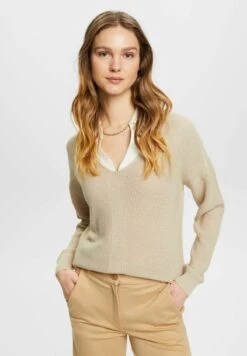 Edc By Esprit Mit V-Ausschnitt - Jumper - Light Taupe