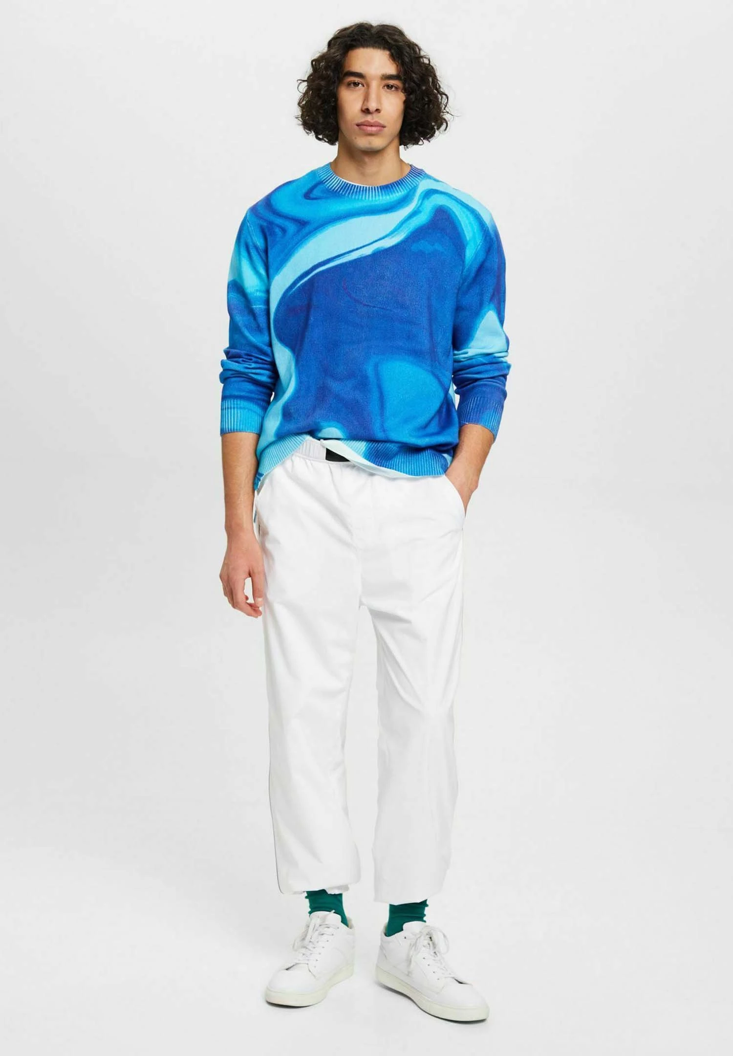 ESPRIT Mit Allover-Muster - Jumper - Blue 2 ESPRIT Mit Allover-Muster - Jumper - Blue - Image 2