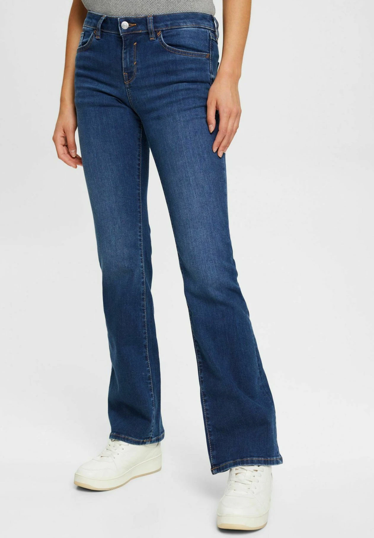 Edc By Esprit Flared Jeans - Blue Dark Washed 1 Edc By Esprit Flared Jeans - Blue Dark Washed