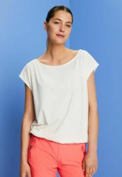 Basic T-Shirt - Off White -Esprit Sales Store 541511ee636047ab85abaf4d0675cf91