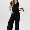 Nursing Short Sleeve Over The Belly - Jumpsuit - Night Sky Blue