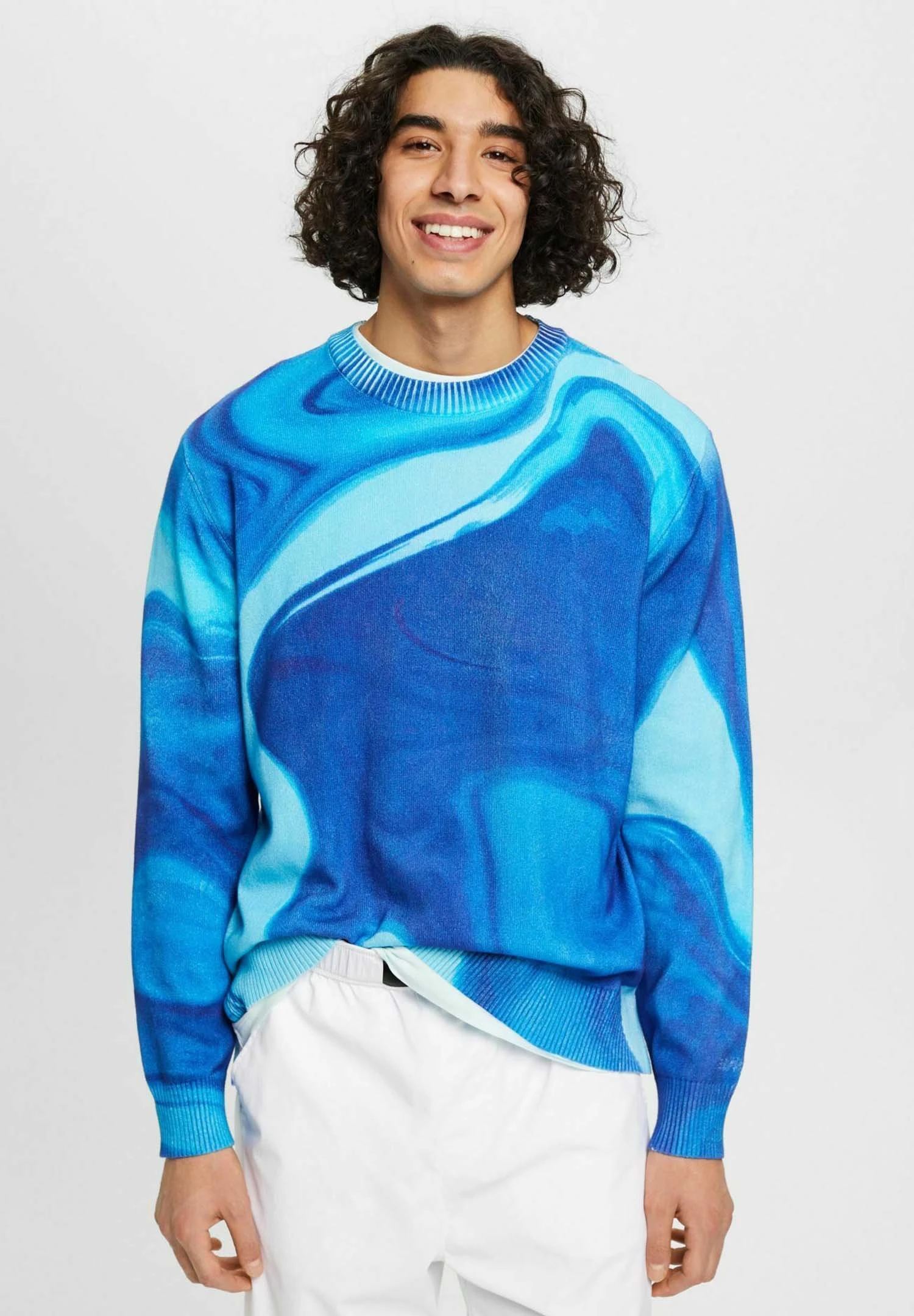 ESPRIT Mit Allover-Muster - Jumper - Blue 1 ESPRIT Mit Allover-Muster - Jumper - Blue
