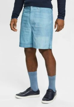 ESPRIT Mit Allover Print - Denim Shorts - Blue Medium Wash