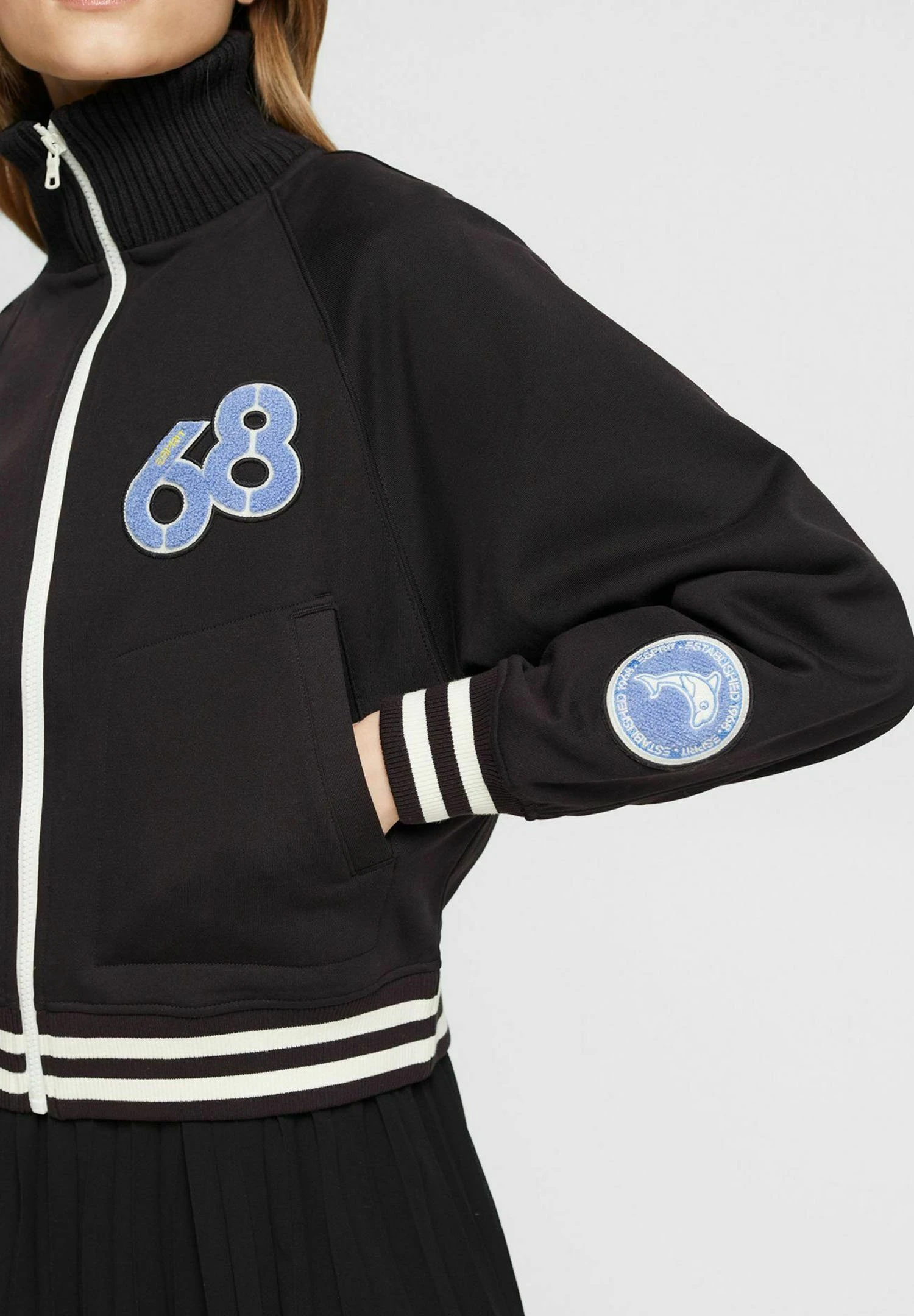 ESPRIT Zip-Up Sweatshirt - Black 5 ESPRIT Zip-Up Sweatshirt - Black - Image 5