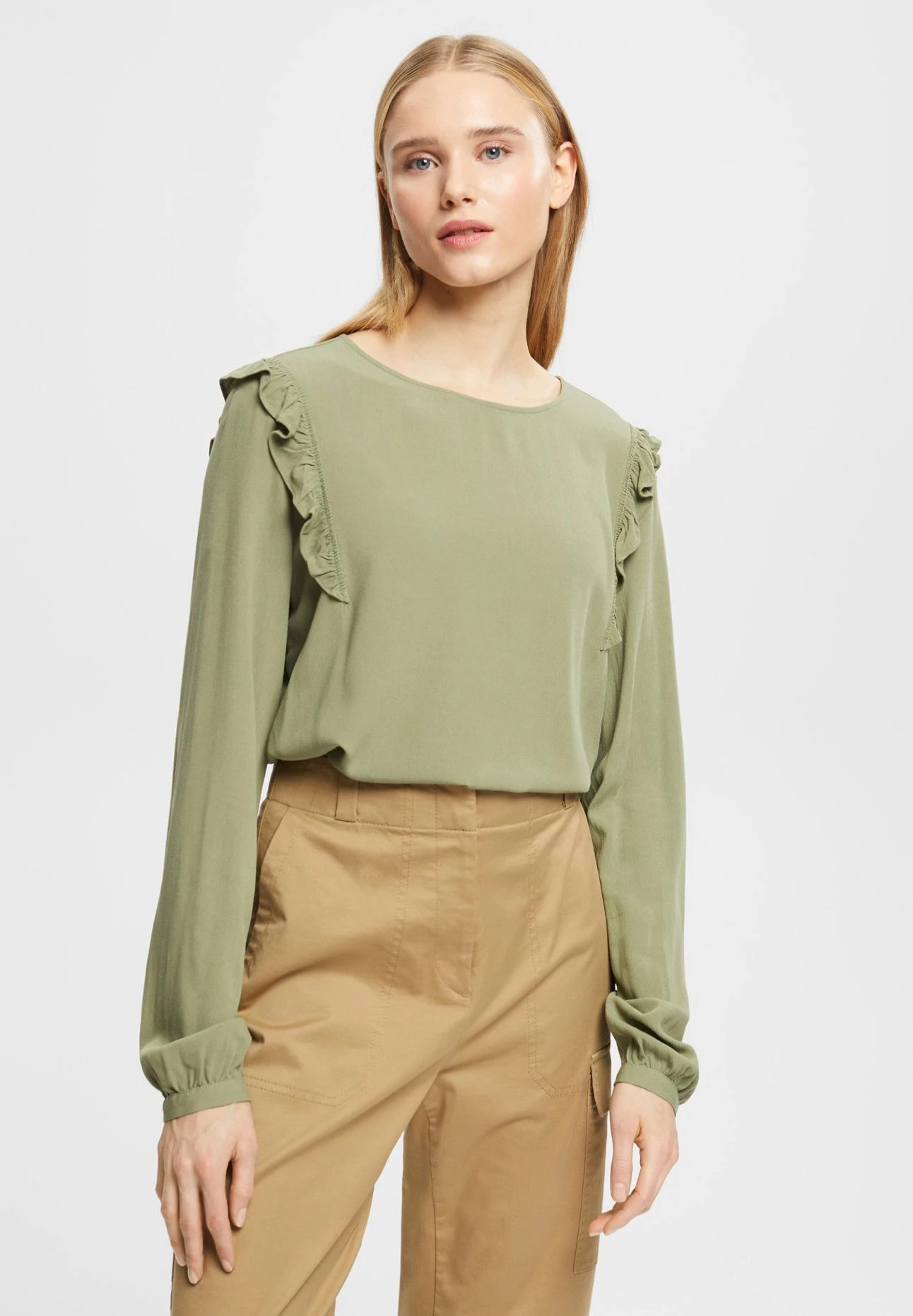 Edc By Esprit Blouse - Light Khaki 1 Edc By Esprit Blouse - Light Khaki