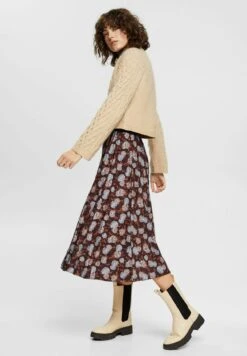 ESPRIT Gemusterter - A-Line Skirt - Black -Esprit Sales Store 67cfbc481947427093a4b4924d8ee14a