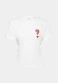 ESPRIT Mit Gesticktem Herzmotiv - Print T-Shirt - White -Esprit Sales Store 694adbed37634e6e9b504473379114ca