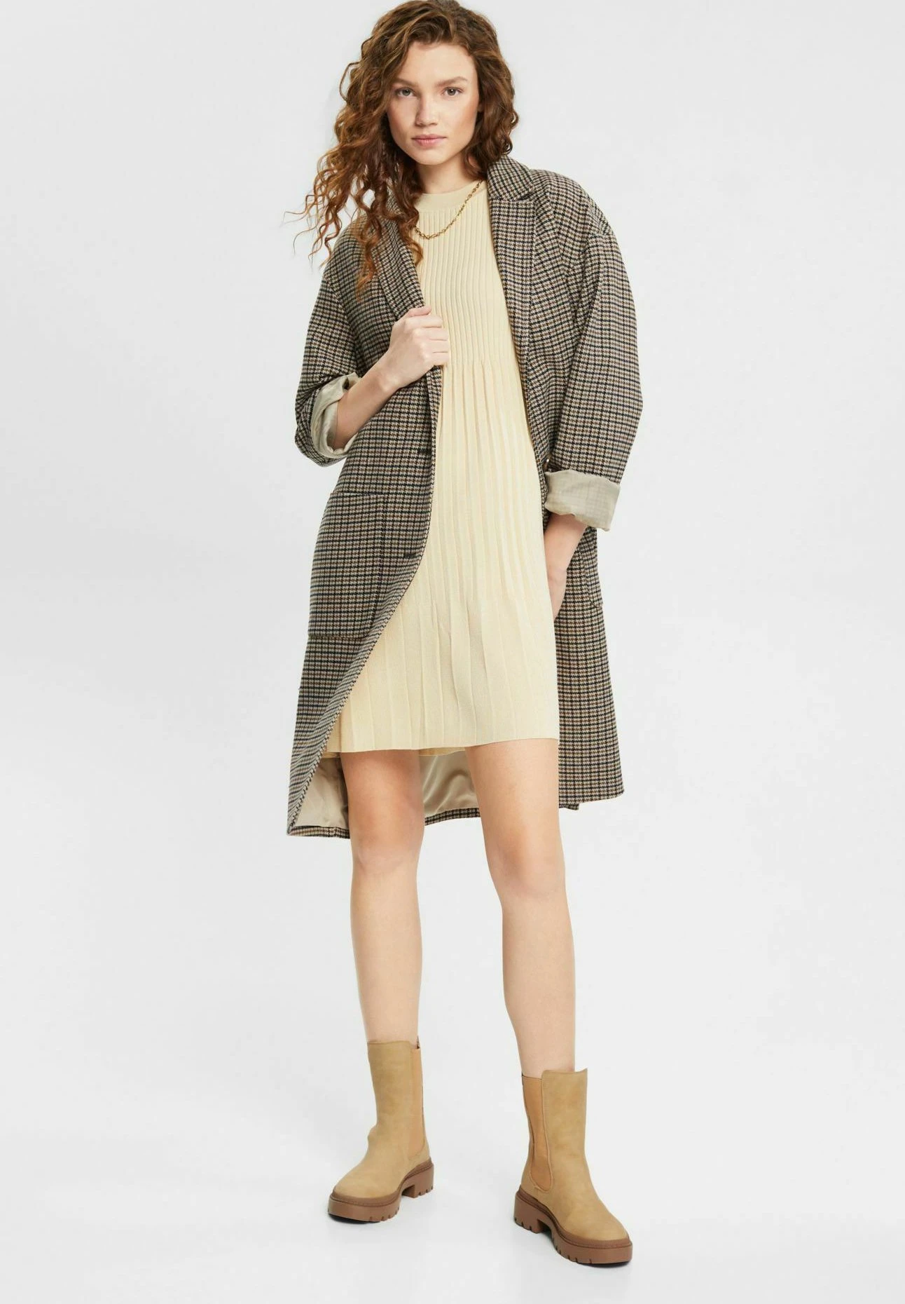 ESPRIT Jumper Dress - Sand 4 ESPRIT Jumper Dress - Sand - Image 4