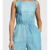 ESPRIT Mit Allover Denim-Print - Jumpsuit - Blue Medium Washed New