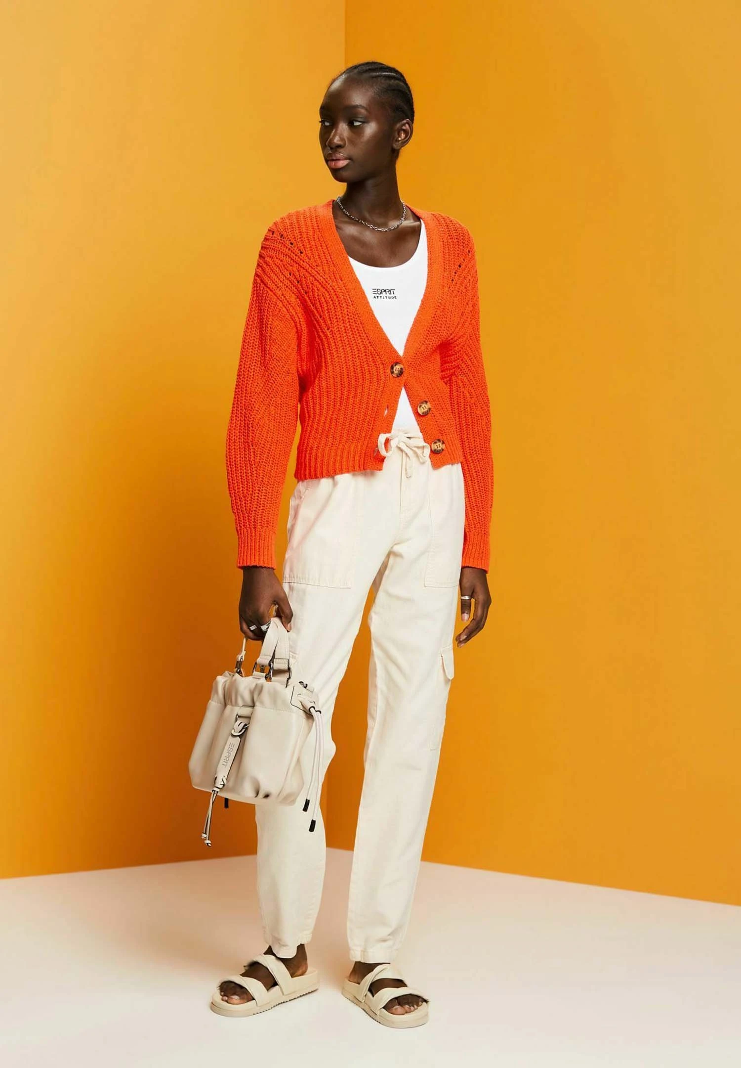 ESPRIT Cargo Trousers - Pastel Pink 3 ESPRIT Cargo Trousers - Pastel Pink - Image 3