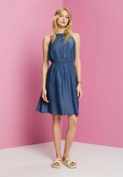 Edc By Esprit Light - Denim Dress - Blue Dark Washed -Esprit Sales Store 8073733be24543baa02381abd7c47a77