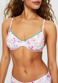ESPRIT Mit Bügel Cups Und Floralem Print - Bikini Top - Teal Blue