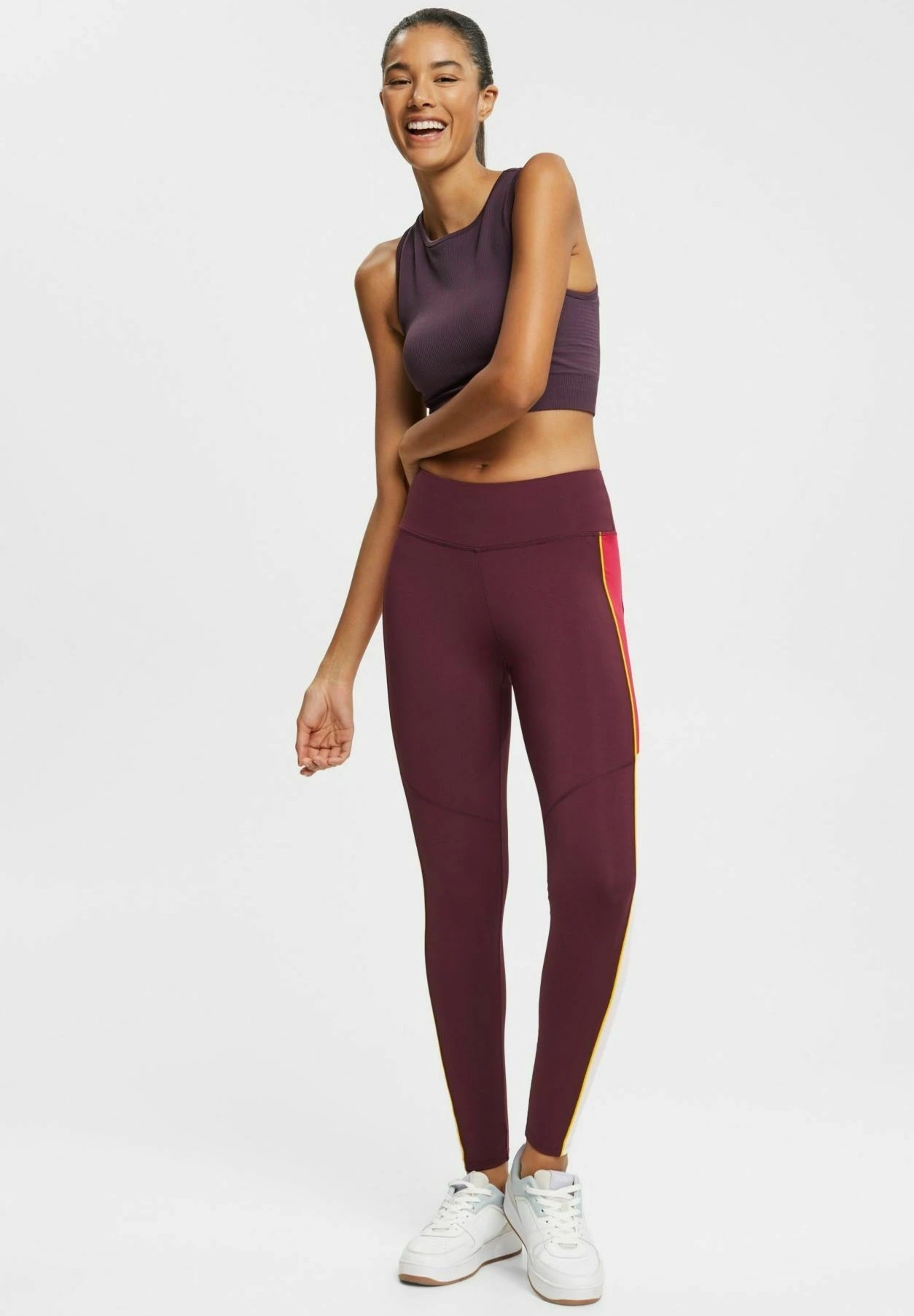 Colorblock - Leggings - Bordeaux Red 2 Colorblock - Leggings - Bordeaux Red - Image 2