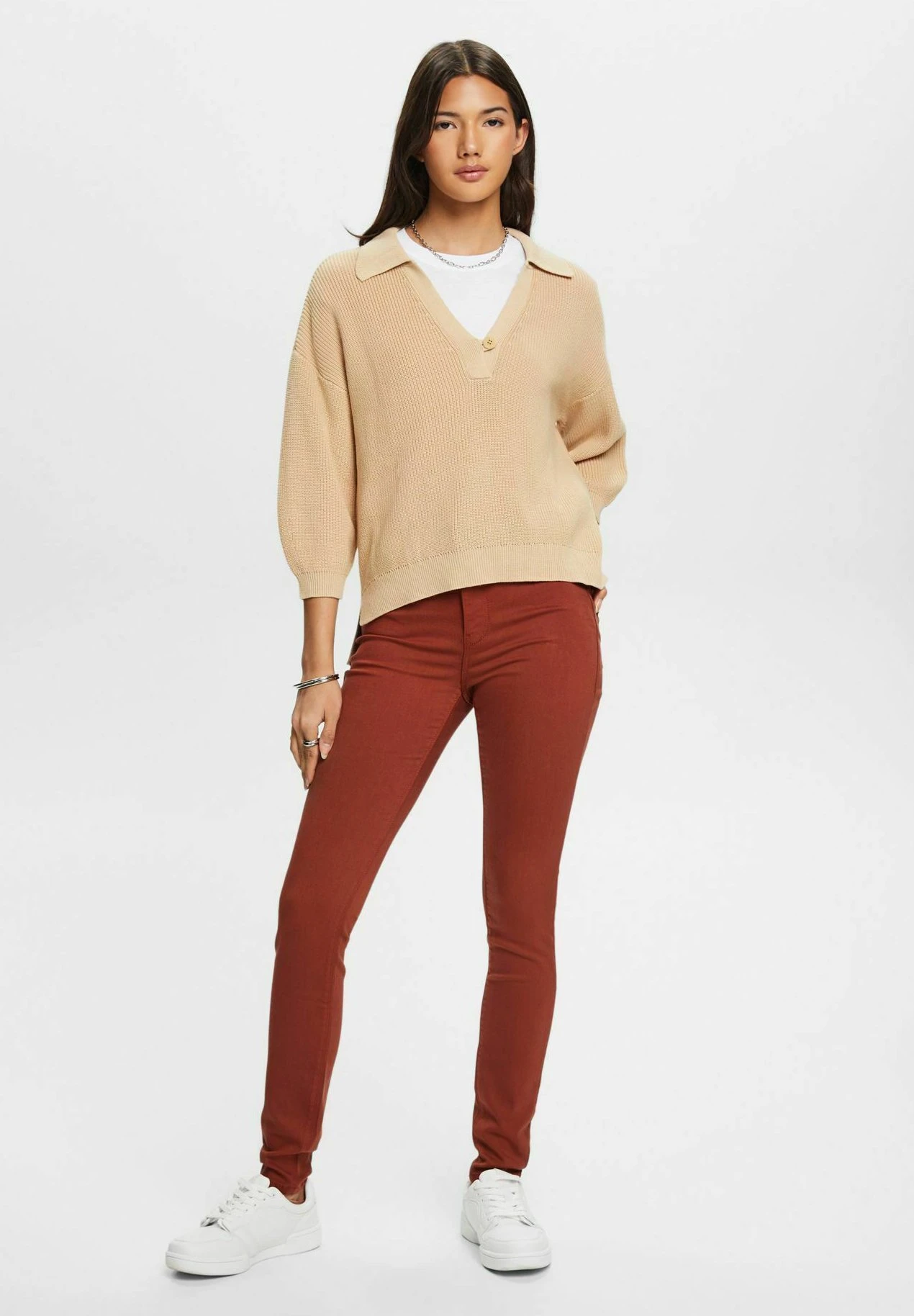 Edc By Esprit Trousers - Rust Brown 2 Edc By Esprit Trousers - Rust Brown - Image 2