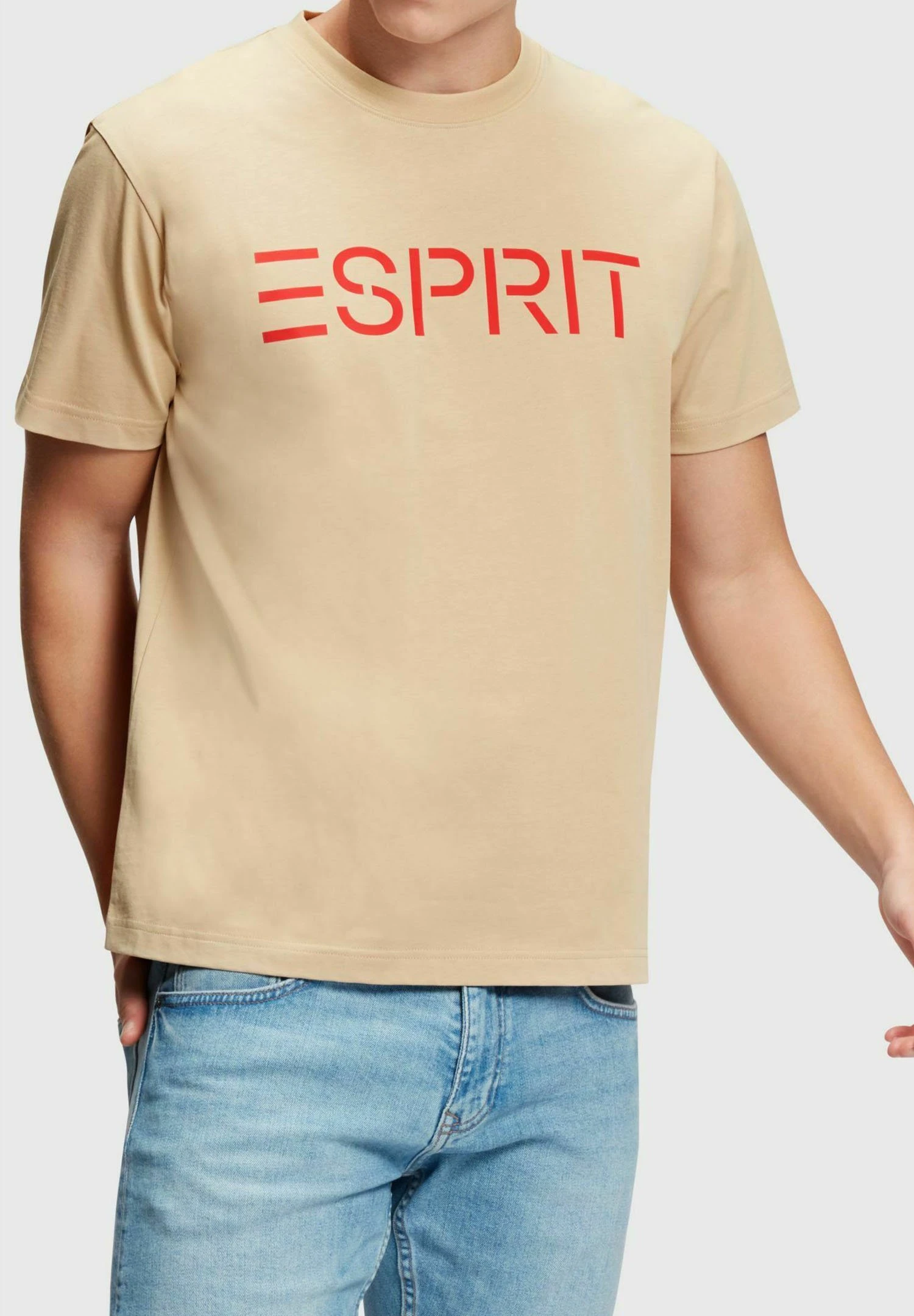 ESPRIT Mit Logo - Print T-Shirt - Sand 1 ESPRIT Mit Logo - Print T-Shirt - Sand