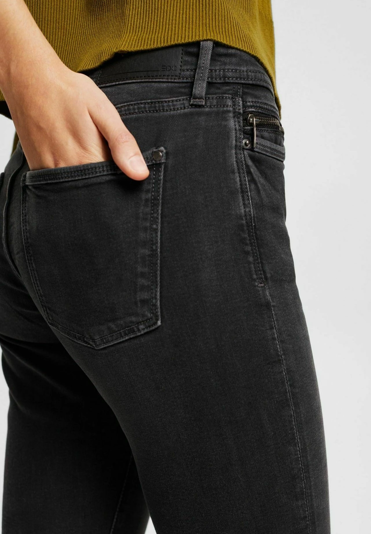 Edc By Esprit Straight Leg Jeans - Black Dark Washed 5 Edc By Esprit Straight Leg Jeans - Black Dark Washed - Image 5