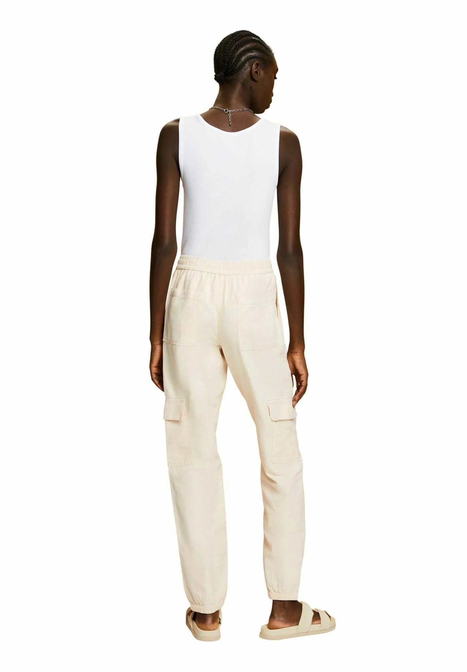 ESPRIT Cargo Trousers - Pastel Pink 2 ESPRIT Cargo Trousers - Pastel Pink - Image 2