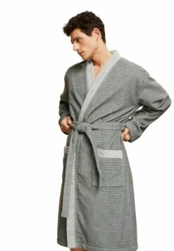 ESPRIT Mit Strukturstreifen - Dressing Gown - Anthracite