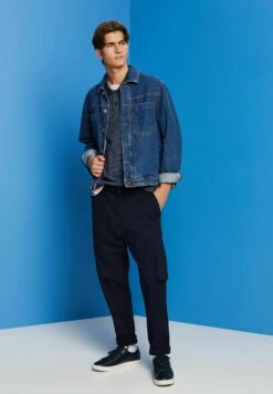 ESPRIT MeliertesMit Streifen - Polo Shirt - Navy