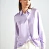 ESPRIT Viscose Sateen Blouse - Button-Down Blouse - Lavender