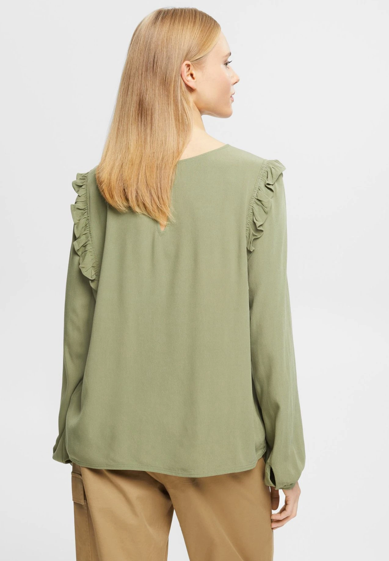 Edc By Esprit Blouse - Light Khaki 3 Edc By Esprit Blouse - Light Khaki - Image 3